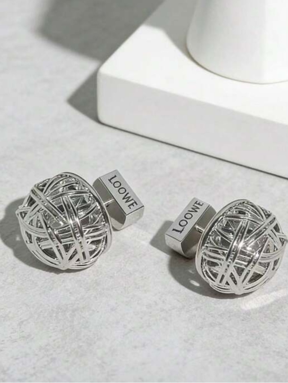 Loowe Silver Woven Knot Stud Earrings